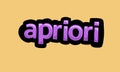 APRIORI writing vector design on a yellow background Royalty Free Stock Photo