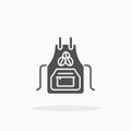 Apron Barista Coffee icon. Solid Black Royalty Free Stock Photo
