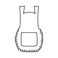 Apron, cartoon pinafore outline isolated on white background Royalty Free Stock Photo