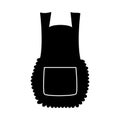 Apron, cartoon pinafore silhouette isolated on white background