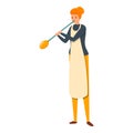 Apron glass blower icon, cartoon style