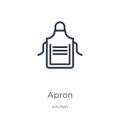 Apron icon. Thin linear apron outline icon isolated on white background from kitchen collection. Line vector apron sign, symbol Royalty Free Stock Photo