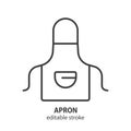 Apron line icon. Cooking vector illustration. Editable stroke Royalty Free Stock Photo