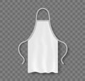 Apron mockup. Apron of uniform for kitchen and cooking. White uniform for chef and waiter. Realistic clothes mockup for work in