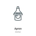 Apron outline vector icon. Thin line black apron icon, flat vector simple element illustration from editable kitchen concept Royalty Free Stock Photo