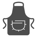 Apron with pocket solid icon, culinary cooking concept. Vector graphics. Kitchen apron cloth sign on white background Royalty Free Stock Photo