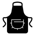 Apron with pocket solid icon, culinary cooking concept. Vector graphics. Kitchen apron cloth sign on white background Royalty Free Stock Photo