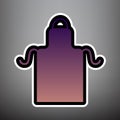 Apron simple sign. Vector. Violet gradient icon with black and w Royalty Free Stock Photo