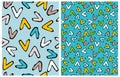 Cute Colorful Abstract Seamless Vector Patterns. Simple Geometric Print. Royalty Free Stock Photo