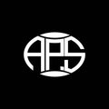 APS abstract monogram circle logo design on black background. APS Unique creative initials letter logo Royalty Free Stock Photo