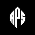 APS circle letter logo design with circle and ellipse shape. APS ellipse letters with typographic style. The three initials form a Royalty Free Stock Photo