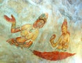 Apsara celestial nymphs - ancient painting Royalty Free Stock Photo