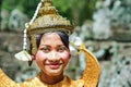 Apsara Dancer according to Khmer traditions. Angkor Thom Temple. Siem Reap Cambodia Royalty Free Stock Photo