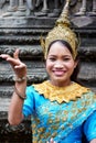 Apsara Dancers according to Khmer traditions. Angkor Wat Temple. Siem Reap Cambodia Royalty Free Stock Photo