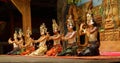 Apsara dancers kneel