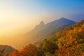 The Apsara peak and autumn mountain sunrise