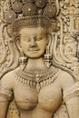 Apsara sculpture, Siem Reap, Cambodia Royalty Free Stock Photo