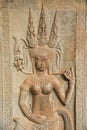 Apsara sculpture. Royalty Free Stock Photo