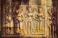 Apsaras - ancient bas relief in Angkor Wat Royalty Free Stock Photo