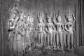 Apsaras - Stone carvings in Angkor Wat, Siem Reap, Cambodia was Royalty Free Stock Photo