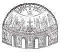 Apse of the basilica of St. John Lateran in Rome, executed in mosaic Jacopo Torriti the thirteenth century, vintage engraving