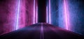 Apshalt Road Laser Glowing Neon Retro Purple Blue Sci Fi Futuristic Alien Spaceship Concrete Cement Tunnel Corridor Garage Hall