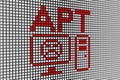 APT text scoreboard blurred background 3d