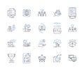 Aptitude line icons collection. Ability, Competency, Proficiency, Talent, Potential, Capability, Adaptability vector and