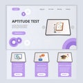 Aptitude test flat landing page website template. Learn beyond classroom, imagination, creative learning. Web banner