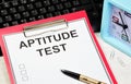 Aptitude test. The inscription in the research form.