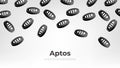 Aptos (APT) coin falling from the sky. APT cryptocurrency concept banner background Royalty Free Stock Photo