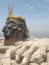 Apu Siqay Incan man native Inca indian statue Lima Peru South America Royalty Free Stock Photo