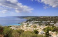 Apulia coast: Castro townscape Italy.The village is perched on a cliff, overlooking the Adriatic Sea: Salento landscape combines