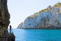 Apulia, Grotta Zinzulusa - A young woman at the famous grotto of