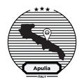 apulia map label. Vector illustration decorative design Royalty Free Stock Photo