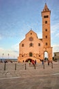 Apulia Puglia Italy. Trani. Basilica Cattedrale Beata Maria Vergine Assunta dedicated to Saint Nicholas at dusk