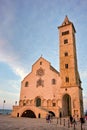 Apulia Puglia Italy. Trani. Basilica Cattedrale Beata Maria Vergine Assunta dedicated to Saint Nicholas at dusk