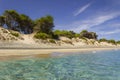 Apulia seascape: mediterranean sea. Salento: Alimini beach, Italy. Royalty Free Stock Photo