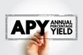 APY Annual Percentage Yield - normalized representation of an interest rate, based on a compounding period of one year, acronym