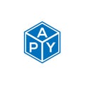 APY letter logo design on black background. APY creative initials letter logo concept. APY letter design Royalty Free Stock Photo