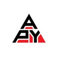 APY triangle letter logo design with triangle shape. APY triangle logo design monogram. APY triangle vector logo template with red Royalty Free Stock Photo