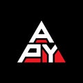 APY triangle letter logo design with triangle shape. APY triangle logo design monogram. APY triangle vector logo template with red Royalty Free Stock Photo