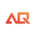 AQ logo design template vector royalty image. Initials AQ letters logo design vector image. QA logo orange color icon