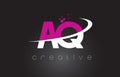 AQ A Q Creative Letters Design With White Pink Colors