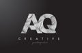 AQ A Q Letter Logo with Zebra Lines Texture Design Vector.