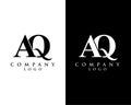 Aq, qa letter modern initial logo design vector, with white and black color that can be used for any creative business. Royalty Free Stock Photo