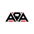 AQA triangle letter logo design with triangle shape. AQA triangle logo design monogram. AQA triangle vector logo template with red Royalty Free Stock Photo