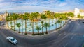 AQABA, JORDAN, JANUARY 5, 2019: Fountain on a roundabout of princess Haya in Aqaba, Jordan Royalty Free Stock Photo