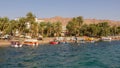 AQABA, JORDAN- MAY 01, 2016: Glass boats