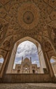 The Aqabozorg Mosque of Kashan Iran in Afternoon Seen Through Arch Royalty Free Stock Photo
